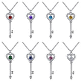Colorful Treasure Necklace S925 Sterling Silver Heart Key
