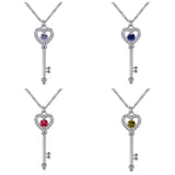 Colorful Treasure Necklace S925 Sterling Silver Heart Key