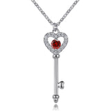 Colorful Treasure Necklace S925 Sterling Silver Heart-Shaped Key