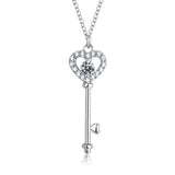 Colorful Treasure Necklace S925 Sterling Silver Heart-Shaped Key