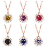 Colorful Twelve Birthday Stone Pendant Necklace Sterling Silver