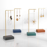 Colorful Wood and Metal Necklace Stand Bracelet Case