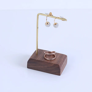 Colorful Wood and Metal Necklace Stand Bracelet Case