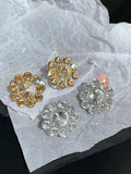 Zircon Flower Sparkling Ear Clips Women's High-End Earrings