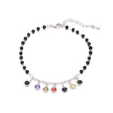 Colorful Pendant Beads Bracelet Stainless Steel Adjustable Charms Bangle