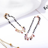 Colorful Pendant Beads Bracelet Stainless Steel Adjustable Charms Bangle