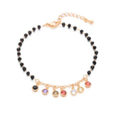 Colorful Pendant Beads Bracelet Stainless Steel Adjustable Charms Bangle