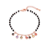 Colorful Pendant Beads Bracelet Stainless Steel Adjustable Charms Bangle