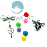 Enamel Dragonfly Essential Oil Diffuser Cage Pendant KK1049