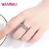 Austria CZ Hollow 925 Silver Rings For Women