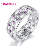 Austria CZ Hollow 925 Silver Rings For Women