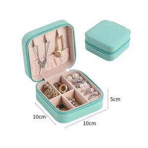 Portable Jewelry Box PU Leather/Velvet Earrings Ring Storage Organizer