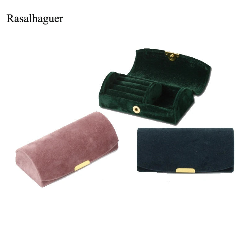 Portable Jewelry Box PU Leather/Velvet Earrings Ring Storage Organizer