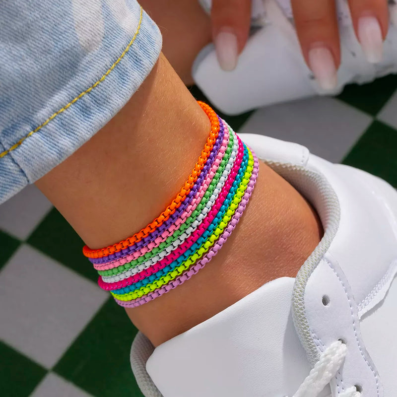 Adjustable Chain Anklet Bracelet for Women Summer Beach Jewelry