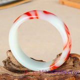 Natural Chinese Jadeite Bangle Bracelet Charm Amulet Carved