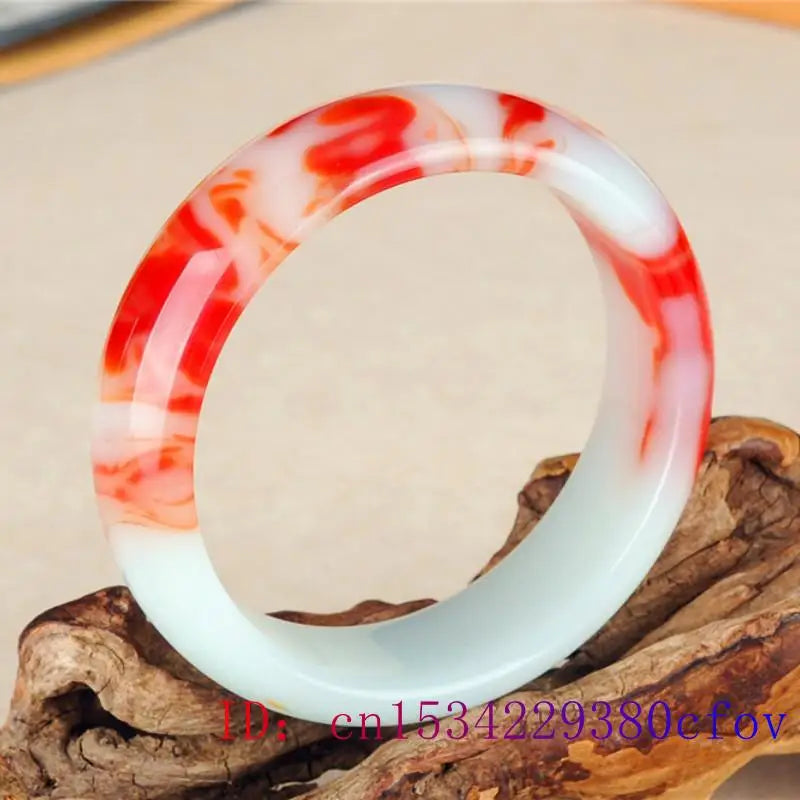 Natural Chinese Jadeite Bangle Bracelet Charm Amulet Carved