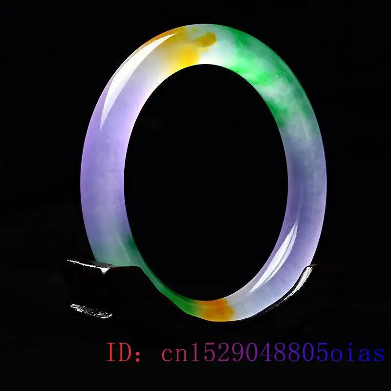 Jade Bangle Bracelet Natural Jewelry Charm Tricolor Chinese Amulet