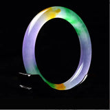 Jade Bangle Bracelet Natural Tricolor Chinese Amulet Jadeite Carved
