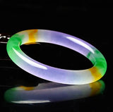 Jade Bangle Bracelet Natural Tricolor Chinese Amulet Jadeite Carved