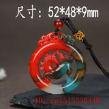 Jade Horse Pendant Necklace Carved Amulet Chinese Charm Sweater Chain