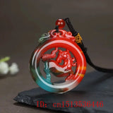 Jade Horse Pendant Necklace Carved Amulet Chinese Charm Sweater Chain