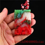 Jade Dragon Warrior Pendant Chinese Amulet Jewelry Natural Carved Charm Necklace