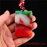 Jade Dragon Warrior Pendant Chinese Amulet Jewelry Natural Carved Charm Necklace