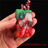 Jade Dragon Warrior Pendant Chinese Amulet Jewelry Natural Carved Charm Necklace