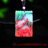 Jade Dragon Warrior Pendant Chinese Amulet Jewelry Natural Carved Charm Necklace