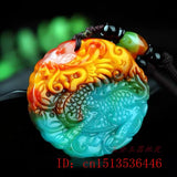 Jade Kylin Pendant Necklace Natural Jewelry Carved Amulet Jadeite Chinese Charm