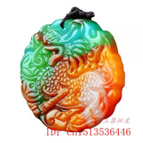 Jade Kylin Pendant Necklace Natural Jewelry Carved Amulet Jadeite Chinese Charm