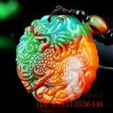 Jade Kylin Pendant Necklace Natural Jewelry Carved Amulet Jadeite Chinese Charm