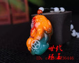 Jade Money Pixiu Pendant Necklace Natural Jewelry Carved Amulet Jadeite