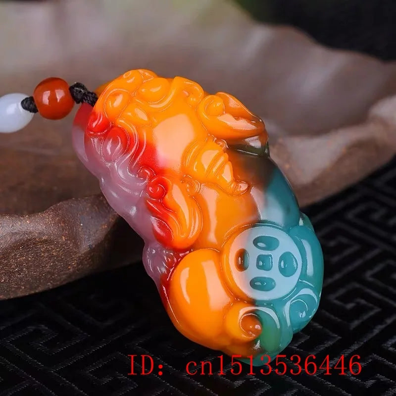 Jade Money Pixiu Pendant Necklace Natural Jewelry Carved Amulet Jadeite