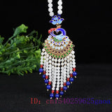 Jade Peacock Necklace Chalcedony Stone Chinese Gift Pendant