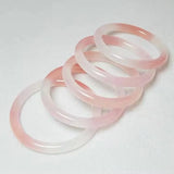 Pink Jade Bangle Bracelet Natural Jewelry Charm Tricolor Chinese Amulet 54-64mm