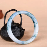 Natural Jade Bangle Bracelet Hand Carved Amulet Jewelry