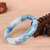 Natural Jade Bangle Bracelet Hand Carved Amulet Jewelry