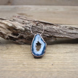 Colourful Agates Geode Slab Pendants Antique Copper Necklace
