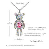 Crystal Bear Pendant Necklace Austrian Crystal Jewelry