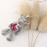 Crystal Bear Pendant Necklace Austrian Crystal Jewelry