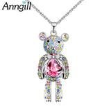Crystal Bear Pendant Necklace Austrian Crystal Jewelry
