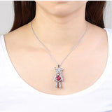 Crystal Bear Pendant Necklace Austrian Crystal Jewelry