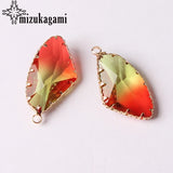 Tourmaline Geometric Crystal Charm Pendant 16*31MM 1pc