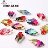Tourmaline Geometric Crystal Charm Pendant 16*31MM 1pc
