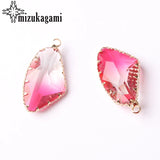 Tourmaline Geometric Crystal Charm Pendant 16*31MM 1pc