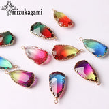 Geometric Tourmaline Crystal Water Drop Charm for Necklace Making