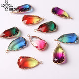 Geometric Tourmaline Crystal Water Drop Charm for Necklace Making