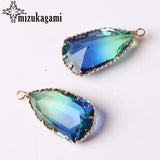 Geometric Tourmaline Crystal Water Drop Charm for Necklace Making