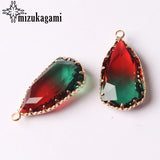 Geometric Tourmaline Crystal Water Drop Charm for Necklace Making